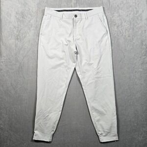 Primo Golf Pants Mens 34 Short Light Gray Tapered Ankle Zip Stretch Jogger